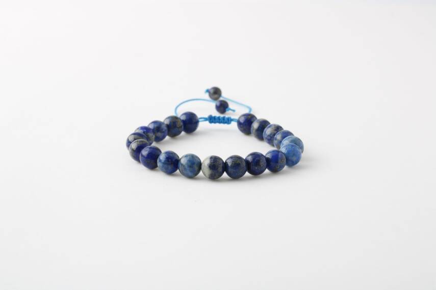 Lapis Lazuli 8mm Merdiven Kapama Doğal Taş Bileklik - 2