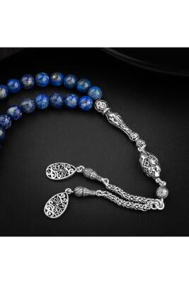 Lapis Lazuli Doğal Taş 8mm Gümüş İmameli Tesbih - 3