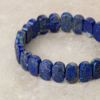 Lapis Lazuli Doğal Taş Geniş Kesim Bileklik - 2