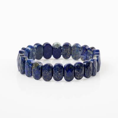 Lapis Lazuli Doğal Taş Geniş Kesim Bileklik - 4