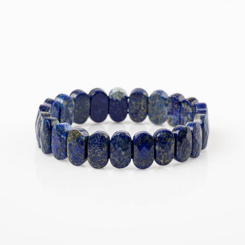 Lapis Lazuli Doğal Taş Geniş Kesim Bileklik - 4