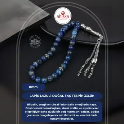 Lapis Lazuli Doğal Taş Tesbih 33lük - 8mm - Doğal Taş (1)