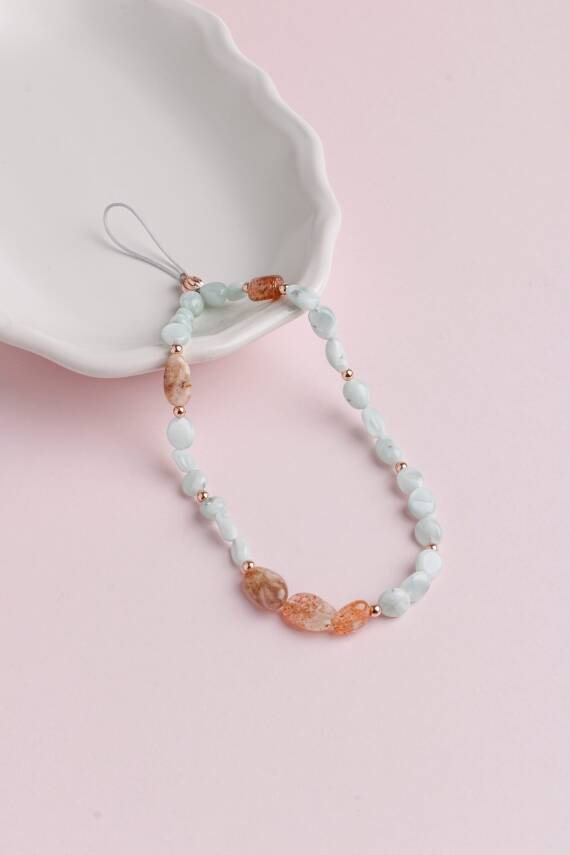 Larimar, Güneş Taşı Doğal Taş Telefon İpi - 8