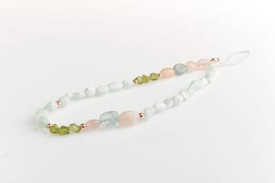 Larimar, Zebercet, Pembe Kuvars Doğal Taş Telefon İpi - Osmanlı Doğaltaş