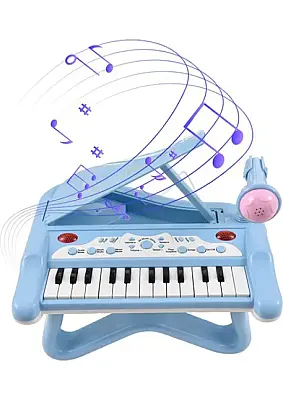 Learning Fun 25 Tuşlu Mikrofonlu Eğitici Çocuk Piyano Seti Mavi - Learning Fun (1)