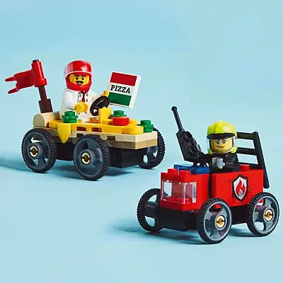 Lego City Pizza Arabası İtfaiye Kamyonuna Karşı Yarış Arabası Paketi 60458 - 5