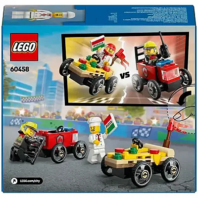 Lego City Pizza Arabası İtfaiye Kamyonuna Karşı Yarış Arabası Paketi 60458 - 7