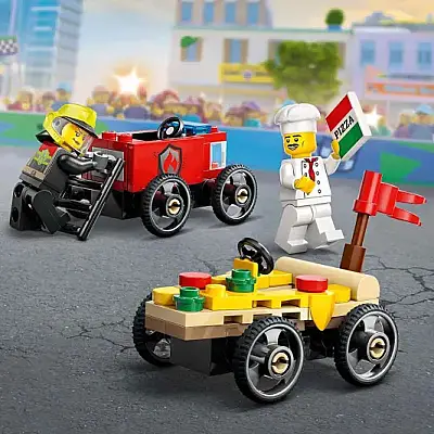 Lego City Pizza Arabası İtfaiye Kamyonuna Karşı Yarış Arabası Paketi 60458 - 9