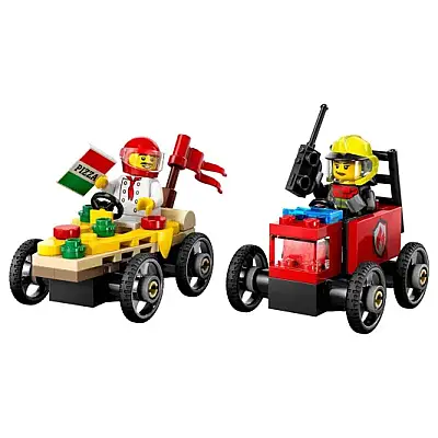 Lego City Pizza Arabası İtfaiye Kamyonuna Karşı Yarış Arabası Paketi 60458 - 10