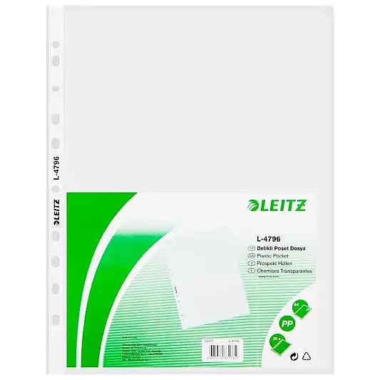Leitz Delikli Şeffaf Poşet Dosya A4 - 6