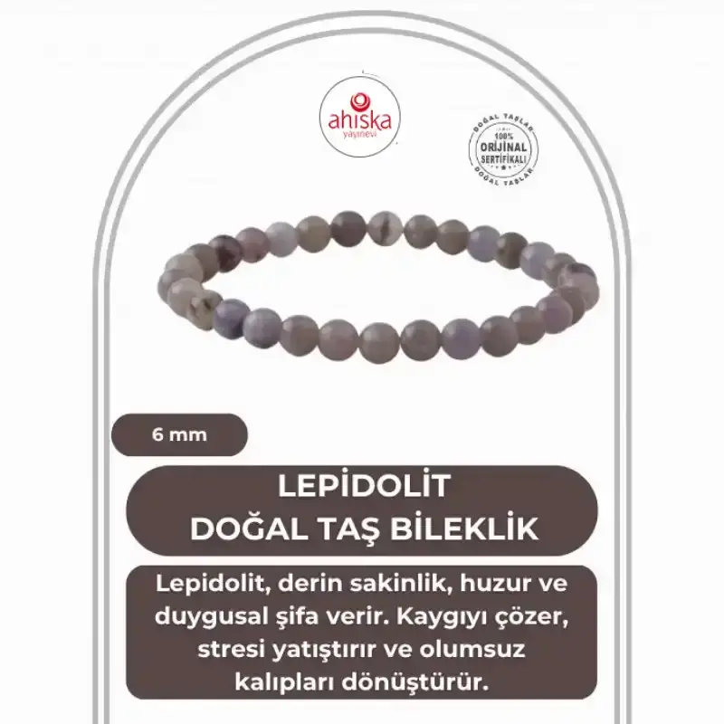 Lepidolit 6mm Doğal Taş Bileklik - 1