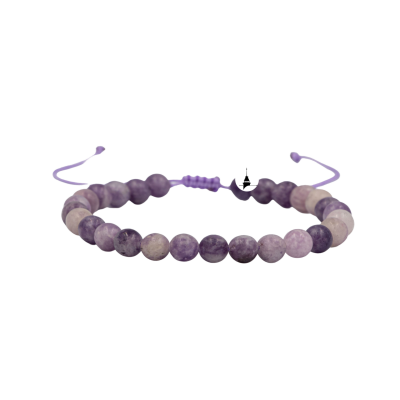 Lepidolit 6mm Merdiven Kapama Doğal Taş Bileklik - 2