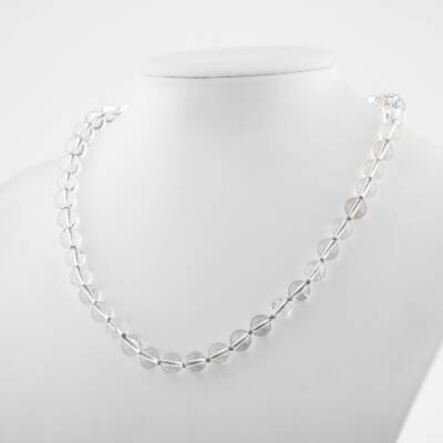 Lepidolit 8 mm Düğümlü Doğal Taş Kolye - 2