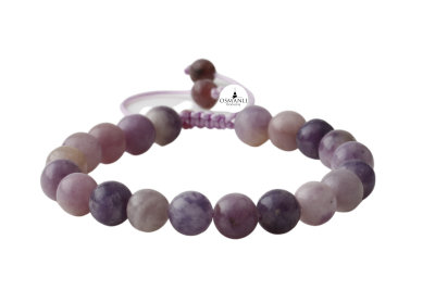 Lepidolit 8mm Merdiven Kapama Doğal Taş Bileklik - Osmanlı Doğaltaş