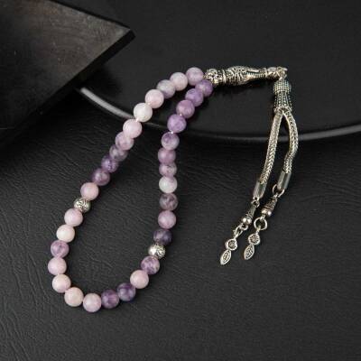 Lepidolit Doğal Taş Tesbih 33lük - 6mm - Doğal Taş