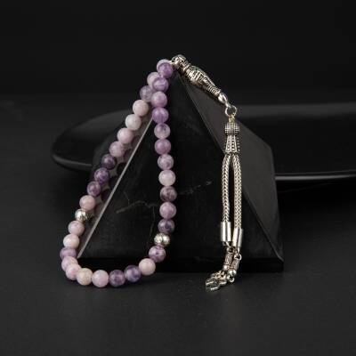 Lepidolit Doğal Taş Tesbih 33lük - 6mm - 3