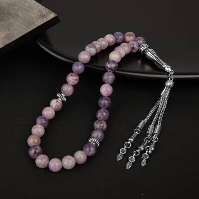 Lepidolit Doğal Taş Tesbih 33lük - 8mm - 2