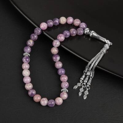 Lepidolit Doğal Taş Tesbih 33lük - 8mm - 3