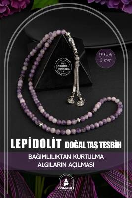 Lepidolit Doğal Taş Tesbih 99luk - 6mm - Osmanlı Doğaltaş