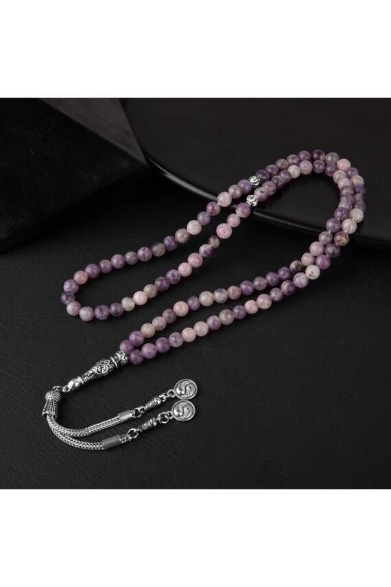 Lepidolit Doğal Taş Tesbih 99luk - 6mm - 3