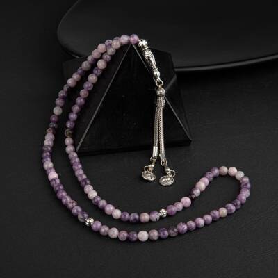 Lepidolit Doğal Taş Tesbih 99luk - 6mm - 3