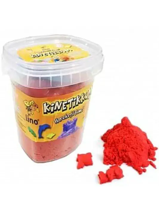 Lino Kinetik Kum 500 gr Kırmızı Kova + 3 Kalıp - 2