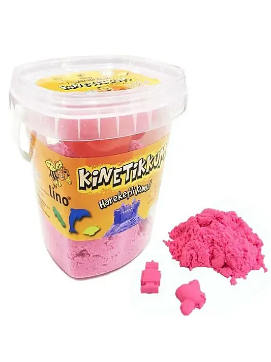 Lino Kinetik Kum 500 gr Pembe Kova + 3 Kalıp - 2