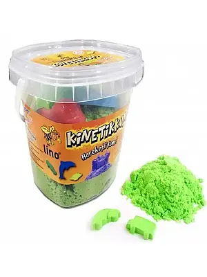 Lino Kinetik Kum 500 gr Yeşil Kova + 3 Kalıp - Lino (1)