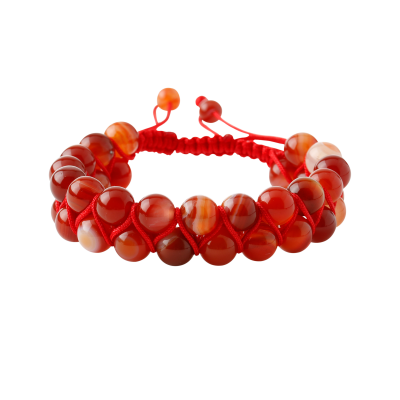 Madagaskar Akiği 8mm Çift Sıra Makrome Doğal Taş Bileklik - 3