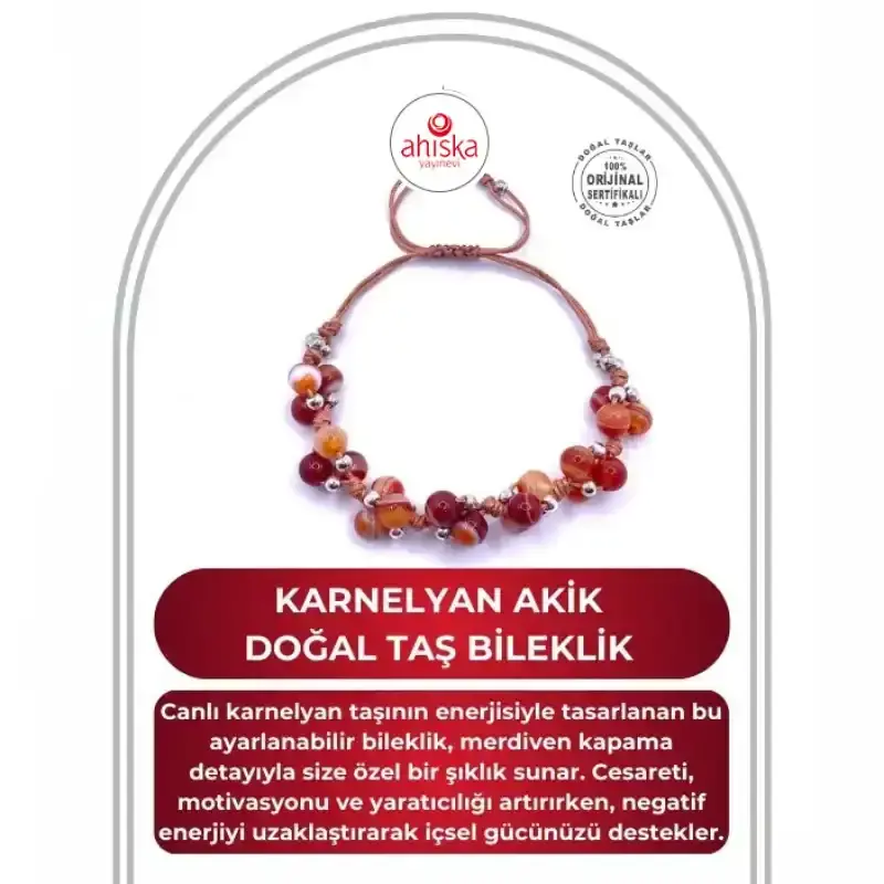 Madagaskar Akik Doğal Taş Merdiven Kapama Ayarlanabilir Bileklik - 1