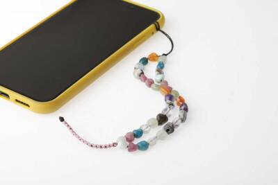 Makrome Örgü Doğal Taş Telefon İpi - Doğal Taş