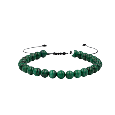 Malakit 6mm Merdiven Kapama Doğal Taş Bileklik - Osmanlı Doğaltaş