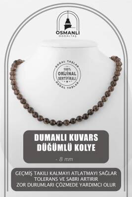 Malakit 8 mm Düğümlü Doğal Taş Kolye - Osmanlı Doğaltaş