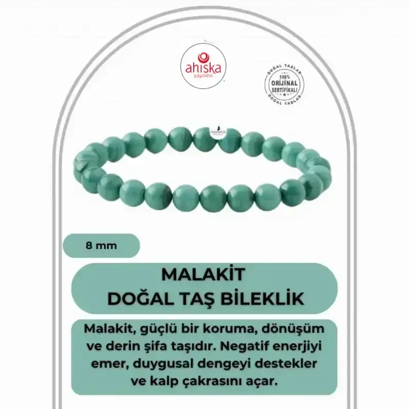 Malakit 8mm Doğal Taş Bileklik - 1