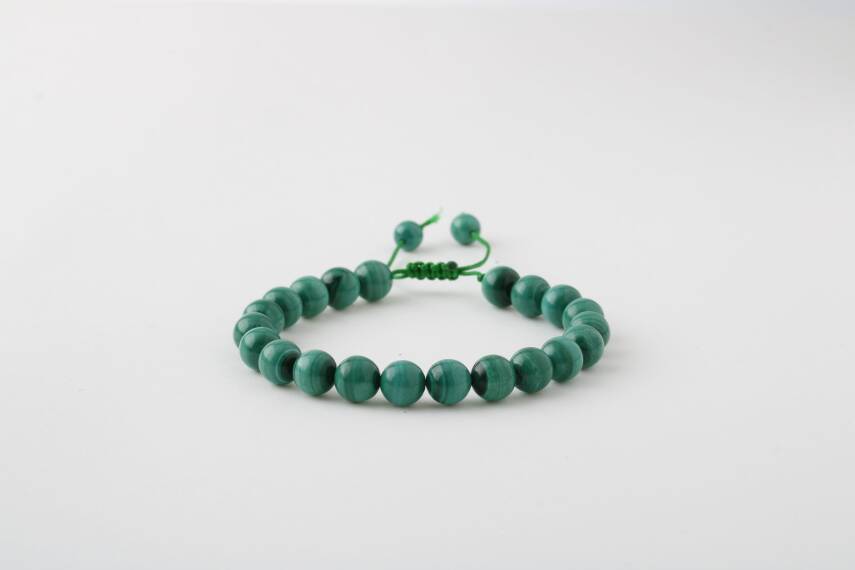 Malakit 8mm Merdiven Kapama Doğal Taş Bileklik - 1