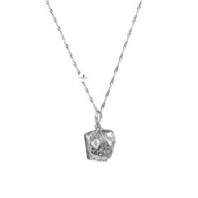 Malakit Doğal Taş Gümüş Zincir Kolye - Osmanlı Doğaltaş