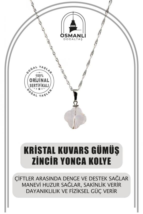 Malakit Doğal Taş Gümüş Zincir Kolye - 2