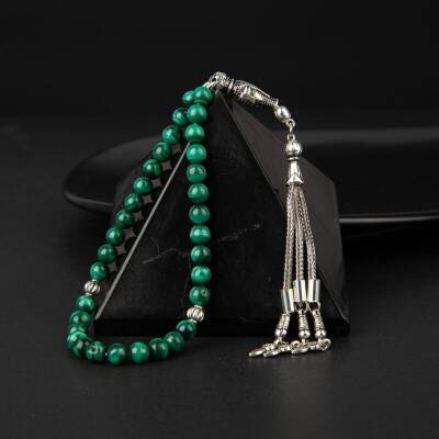 Malakit Doğal Taş Tesbih 33lük - 6mm - Osmanlı Doğaltaş