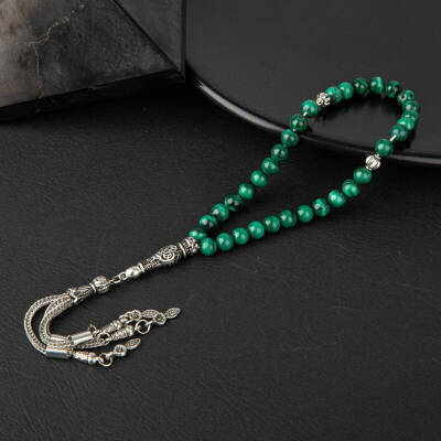 Malakit Doğal Taş Tesbih 33lük - 6mm - 2