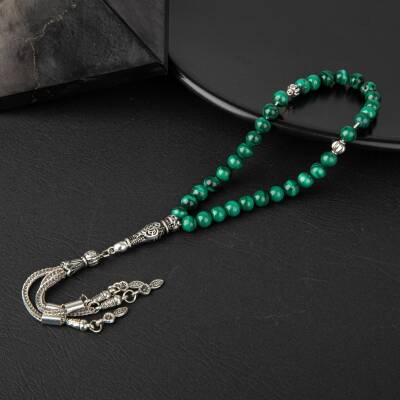 Malakit Doğal Taş Tesbih 33lük - 6mm - Osmanlı Doğaltaş