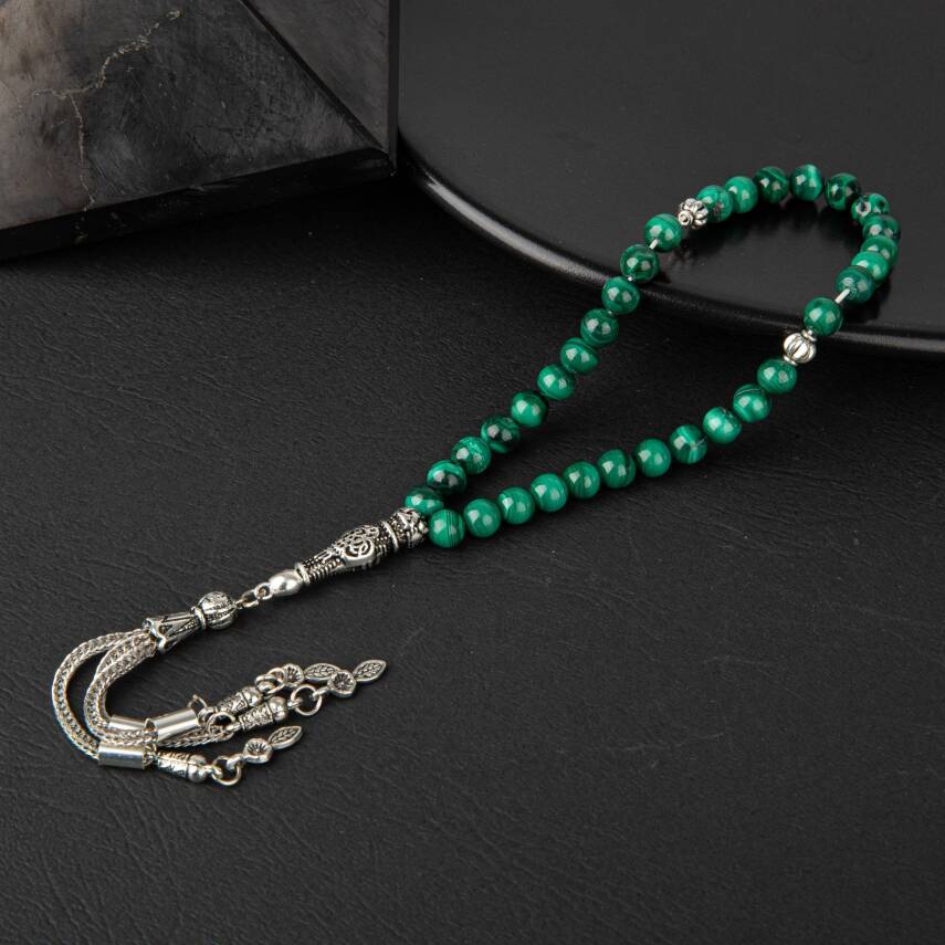 Malakit Doğal Taş Tesbih 33lük - 6mm - 1