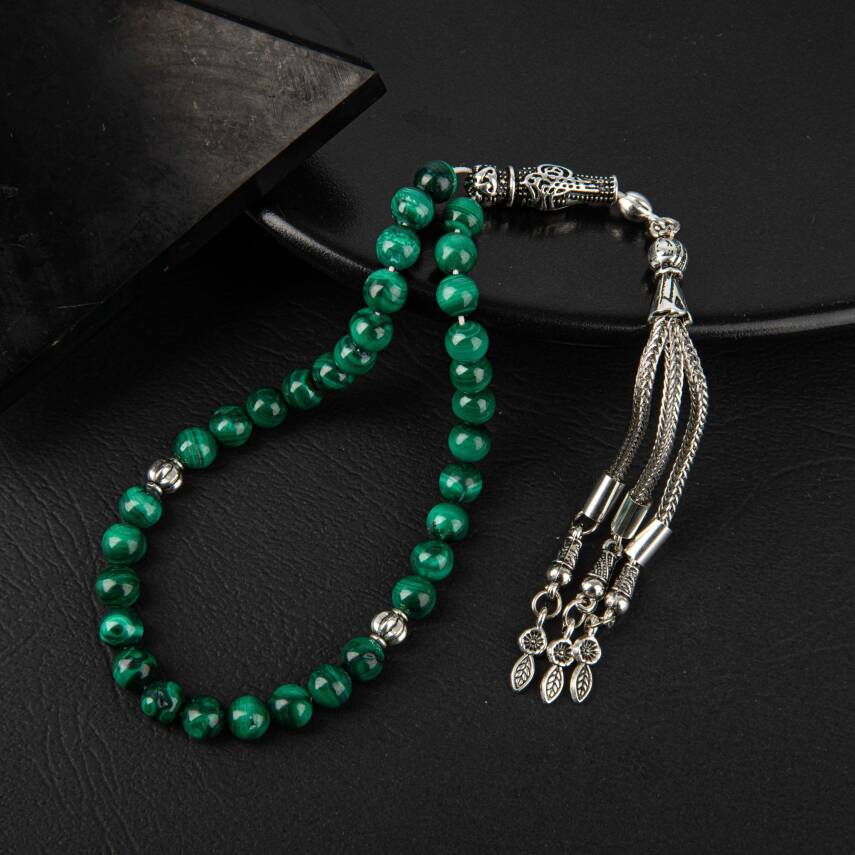 Malakit Doğal Taş Tesbih 33lük - 6mm - 2