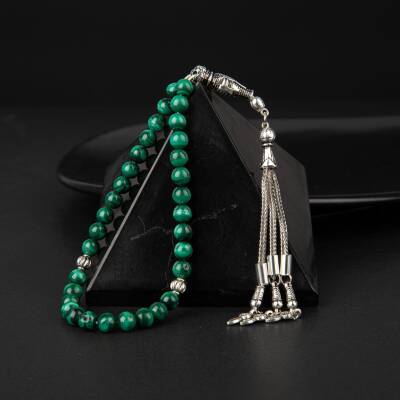 Malakit Doğal Taş Tesbih 33lük - 6mm - 3