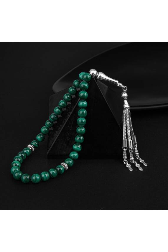 Malakit Doğal Taş Tesbih 33lük - 8mm - 3