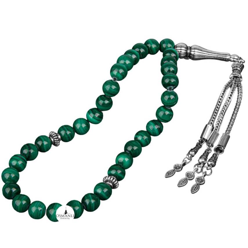 Malakit Doğal Taş Tesbih 33lük - 8mm - 5