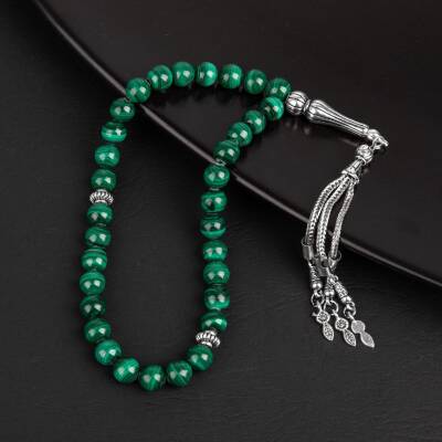 Malakit Doğal Taş Tesbih 33lük - 8mm - 3