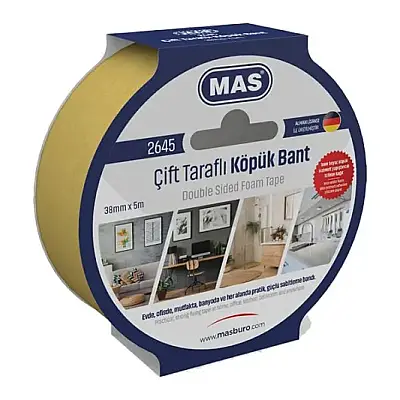Mas 2615 Çift Taraflı Köpük Bant 38 x 5 mm - 1