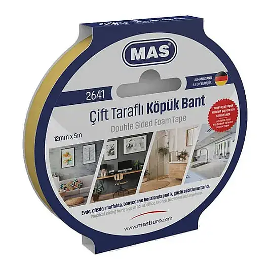 Mas 2641 Çift Taraflı Köpük Bant 12 x 5 mm - 1