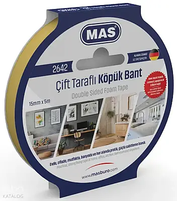 Mas 2642 Çift Taraflı Köpük Bant 15 x 5 mm - Mas (1)