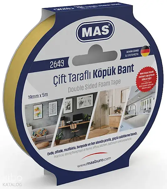 Mas 2643 Çift Taraflı Köpük Bant 19 x 5 mm - 2